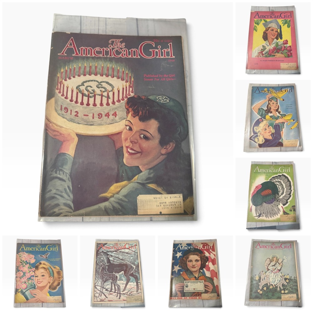Vintage The American Girl Magazine Lot 1943-1949 Girl Scouts 37 Issues WWII Era